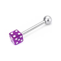 Piercing Barbell Acrílico Dado Roxo